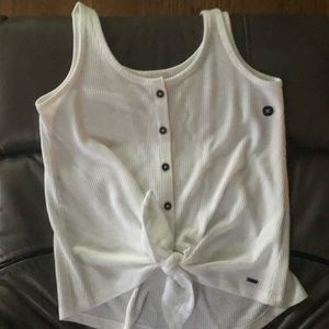 NWT White tied front tank top Hollister